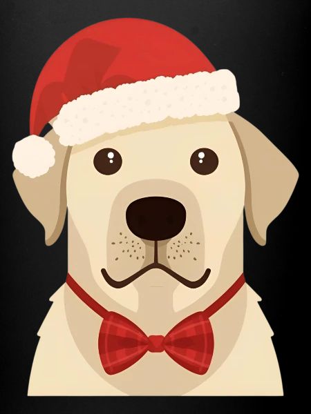 Golden Retriever Flat Noël Design