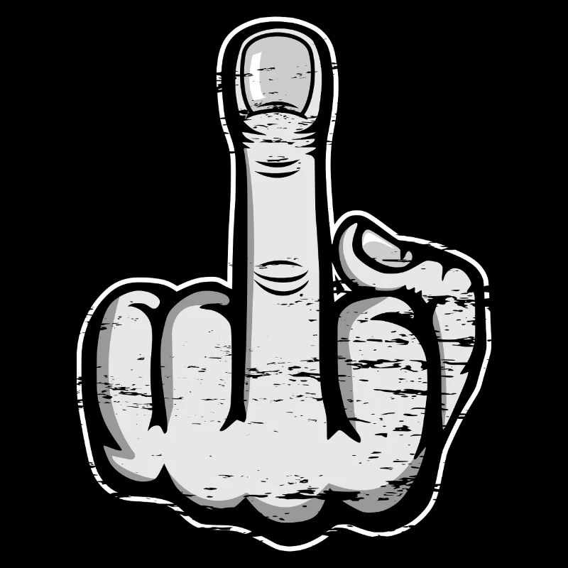 Mittelfinger Stinkefinger Design Grau