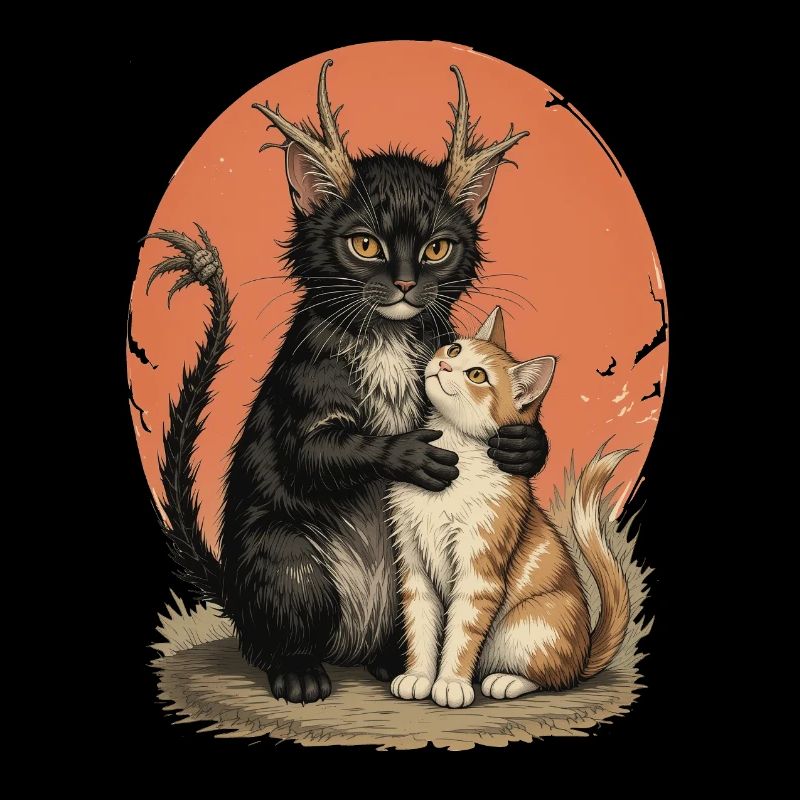 Compagnons chats à bois