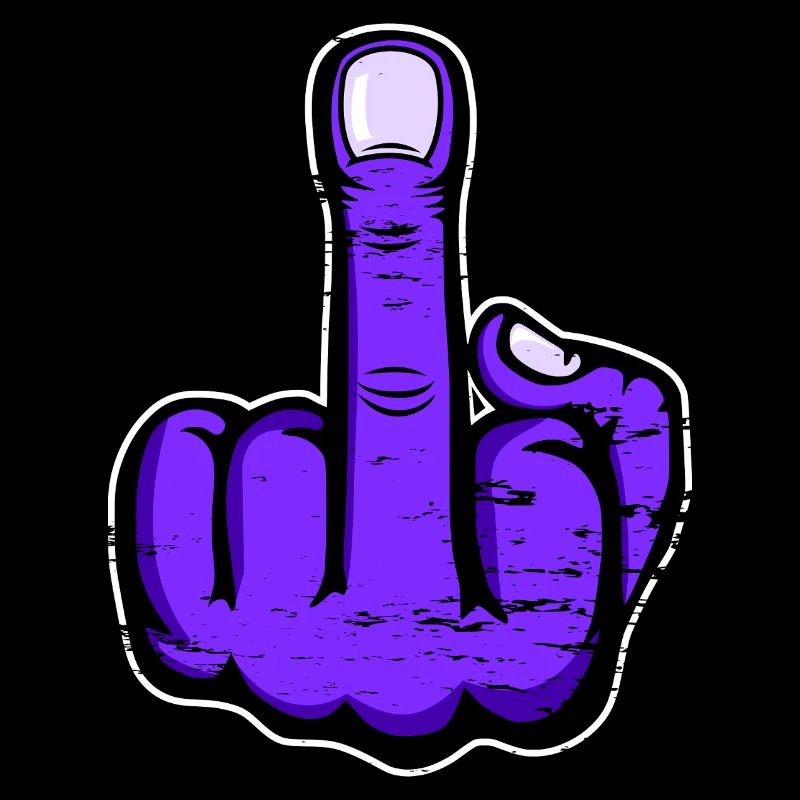 Doigt du milieu doigt puant design violet utilisé