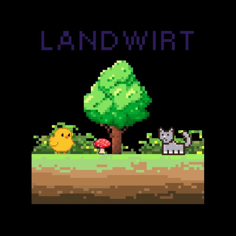 Farmer Pixel World Rural Scene