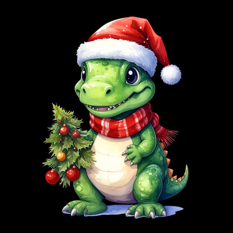 Dino mignon adapté pour Noël