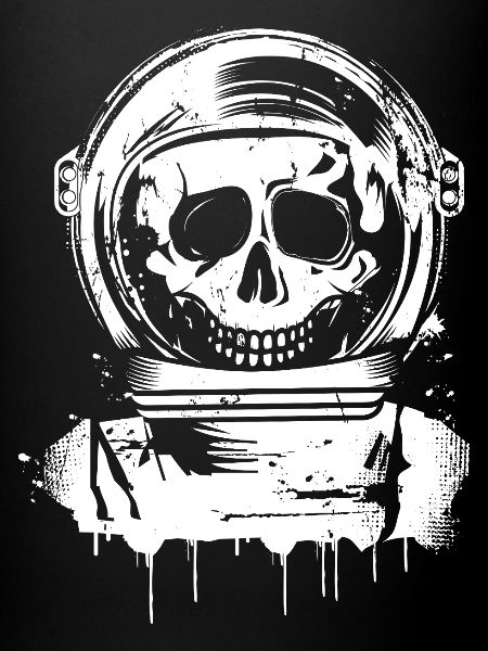 Graffiti crâne d’astronautes grungy