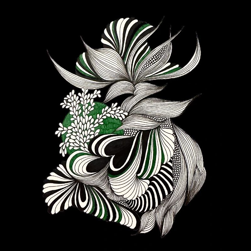 Motif botanique Green Lines