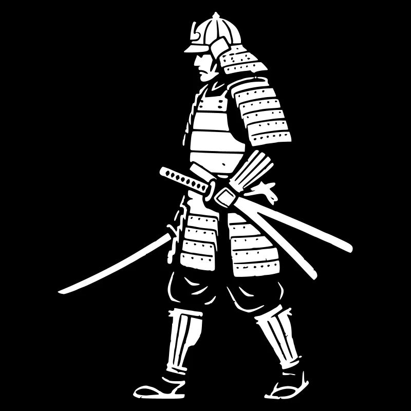 Samurai Krieger Gehend Rüstung Vektor