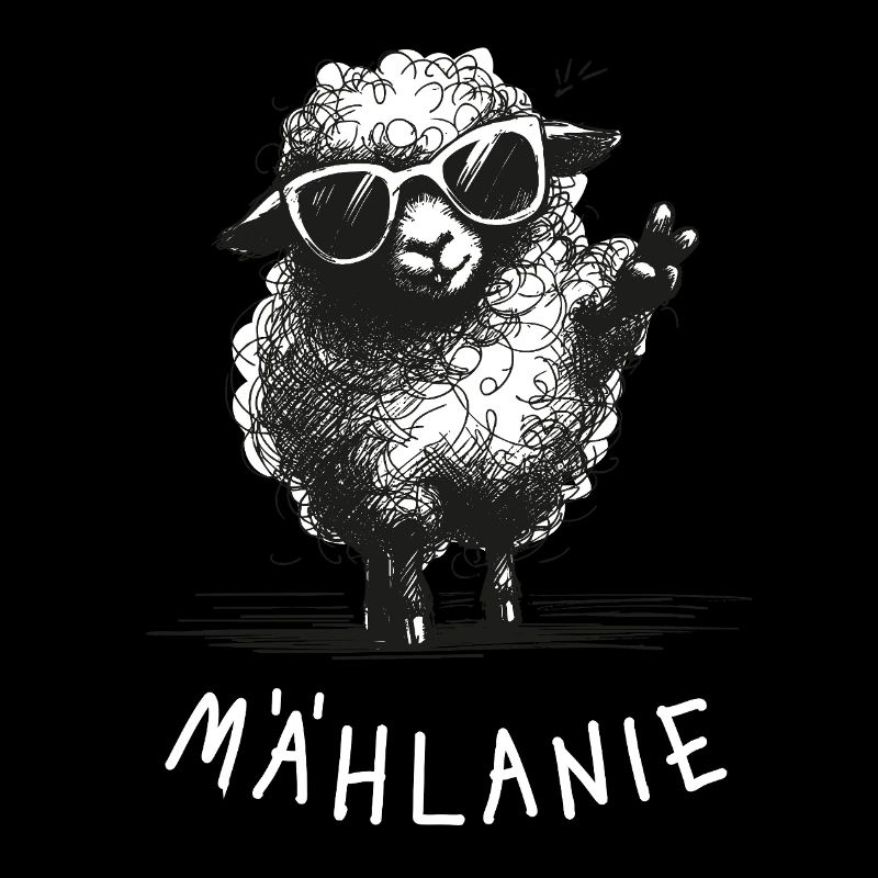 Mählanie – Funny pun with sheep Melanie