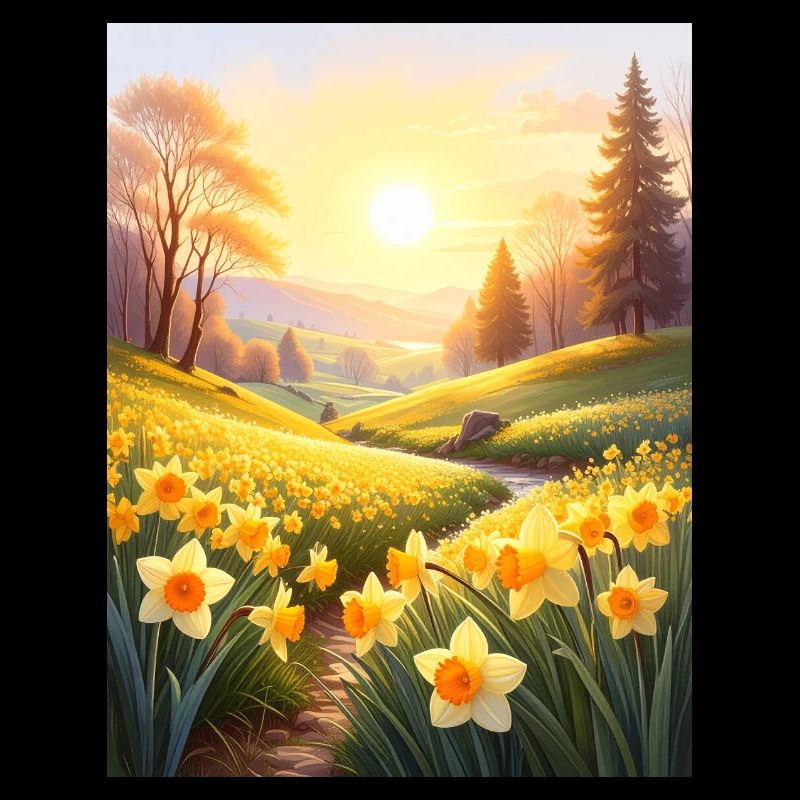 Osterglocken auf einer Frühlingswiese