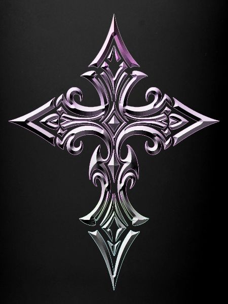 Croix irisée ornée