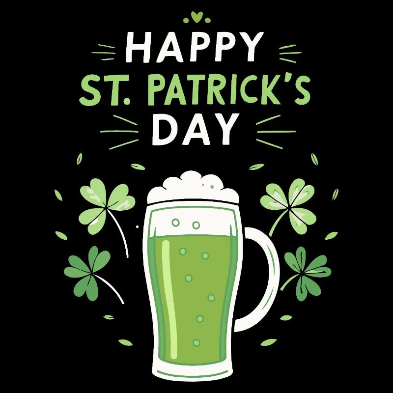 Verre vert Saint-Patrick et trèfles