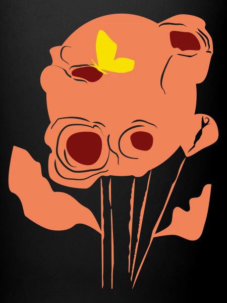 Coquelicot orange avec papillon