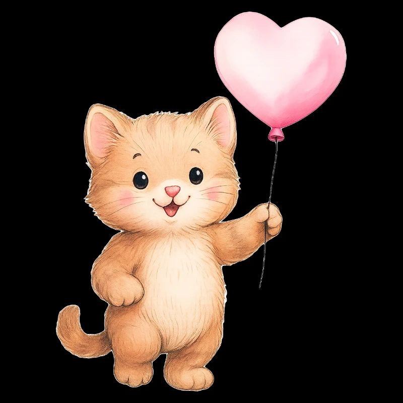 Herzballon Katze