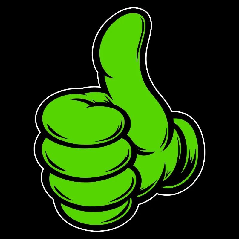 OK Comic Daumenhoch Handsymbol grün