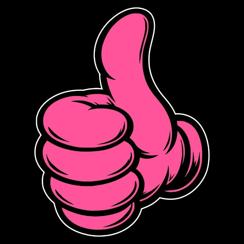 OK Comic Thumbs Up Hand Symbol Rose