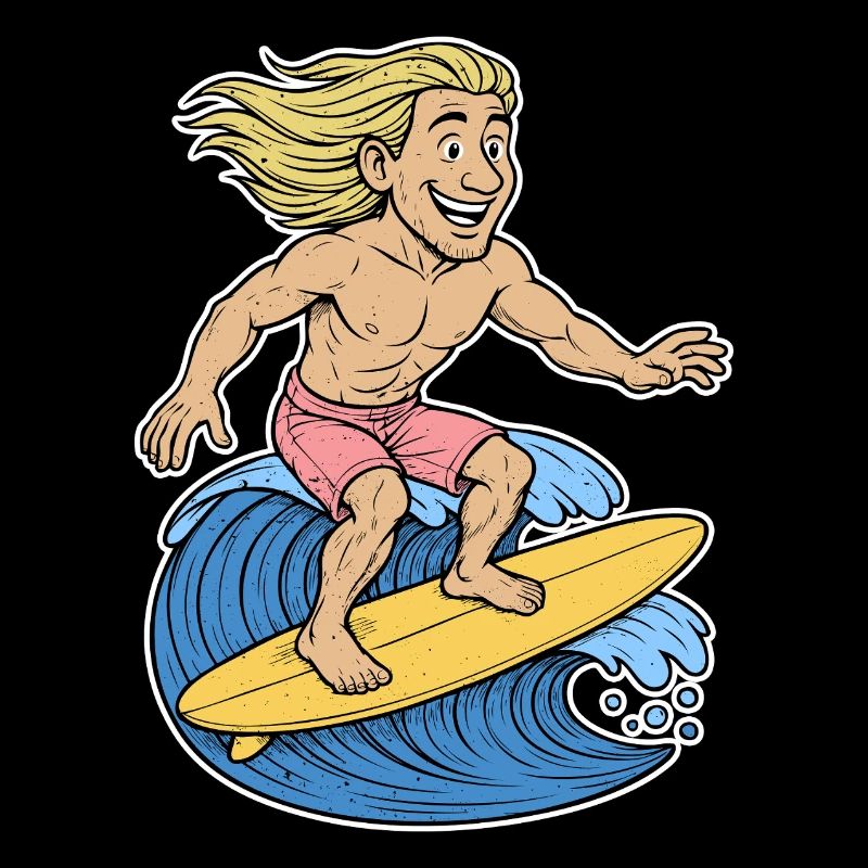 Blonde Surfer on Wave