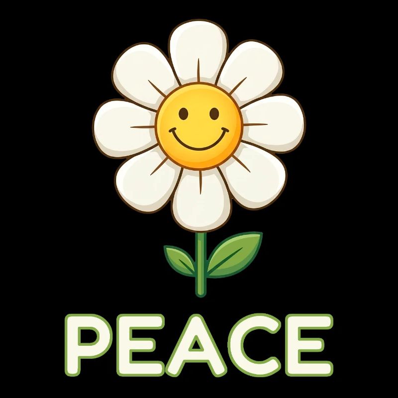 Anti-Kriegs-Friedensblume – Retro Smiley Daisy
