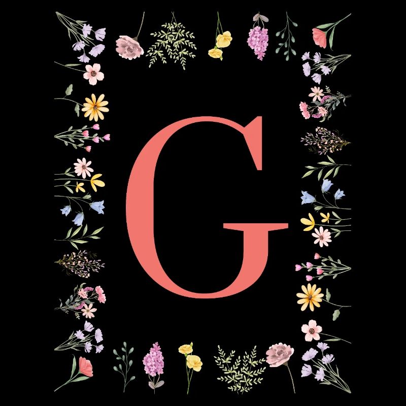 Floral initials "G", letters monogram