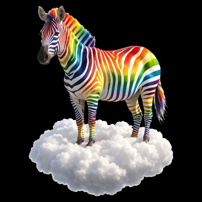 Regenbogen Zebra auf Wolke Fantasy Tier 