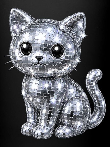 Katze Disco Glitzer