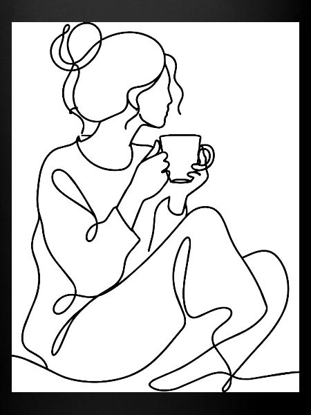 Coffee Break Line Art