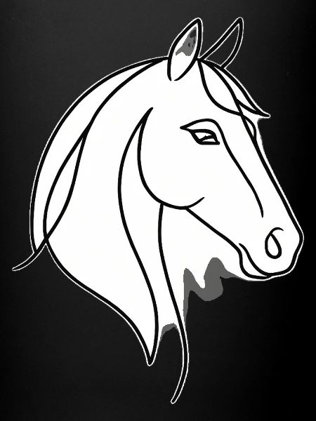cheval dessiné au trait