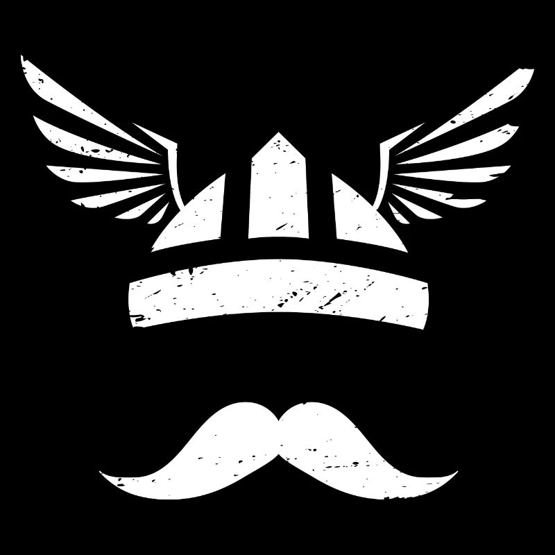 Logo gaulois guerrier | casque ailé | moustache