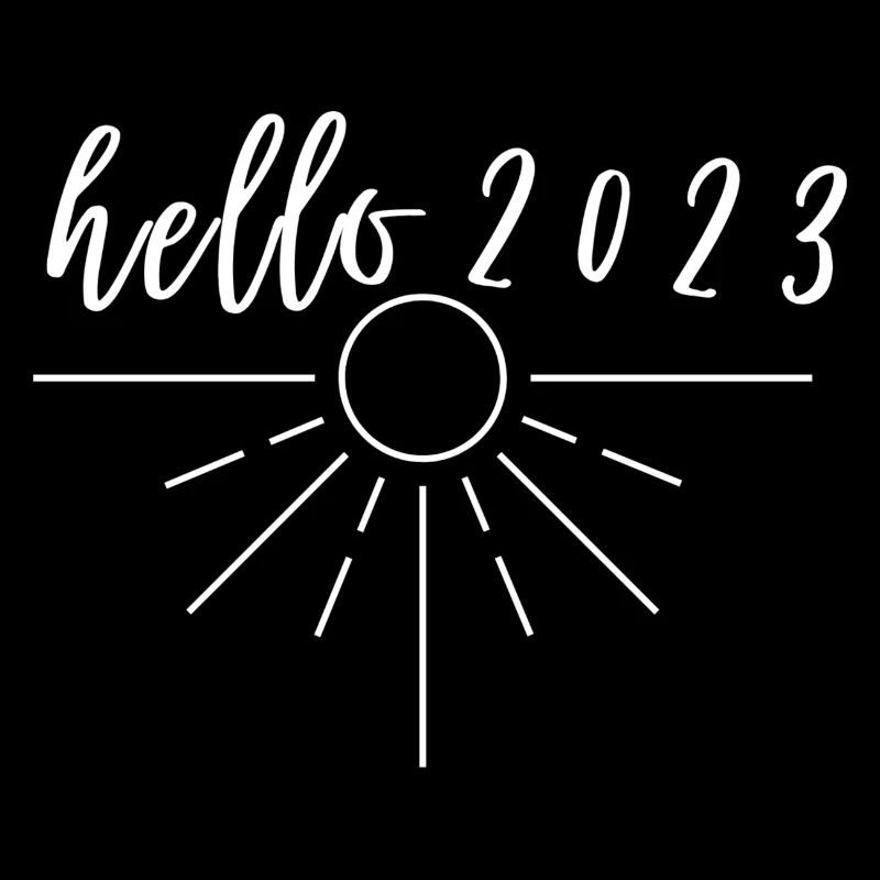 Hallo 2023 Neujahr Sonnenanbeter passendes Geschenk