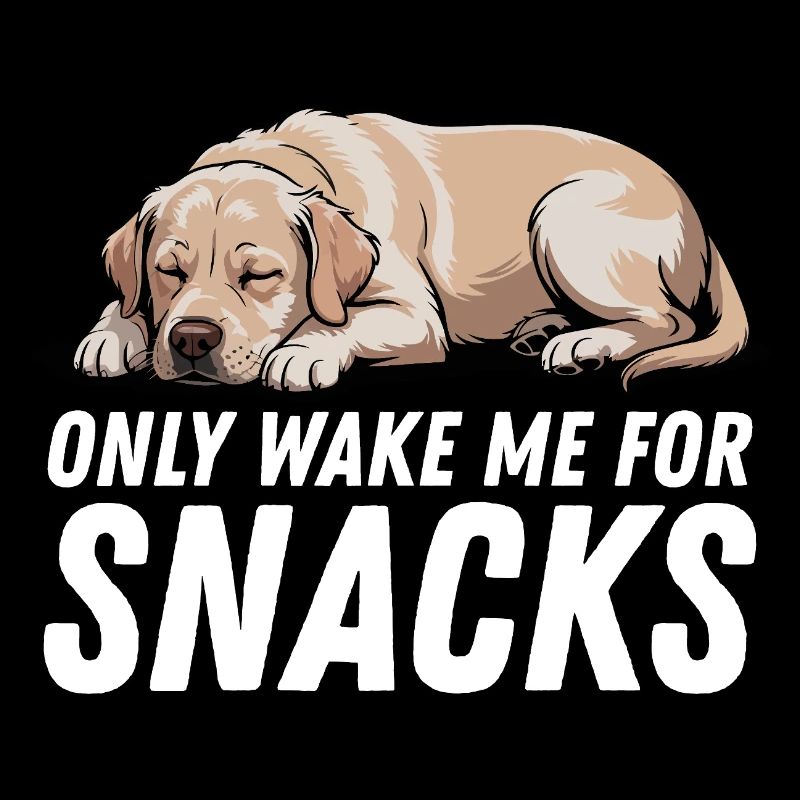 Yellow Golden Labrador Only Wake Me For Snacks