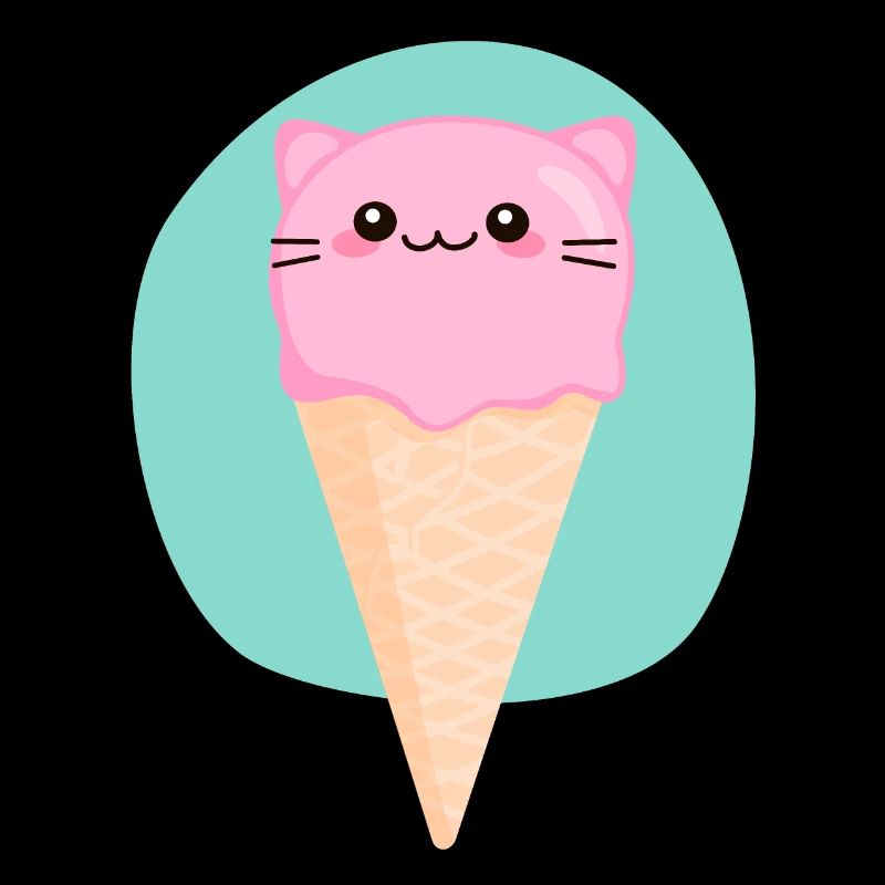 douce glace chat été Kawaii