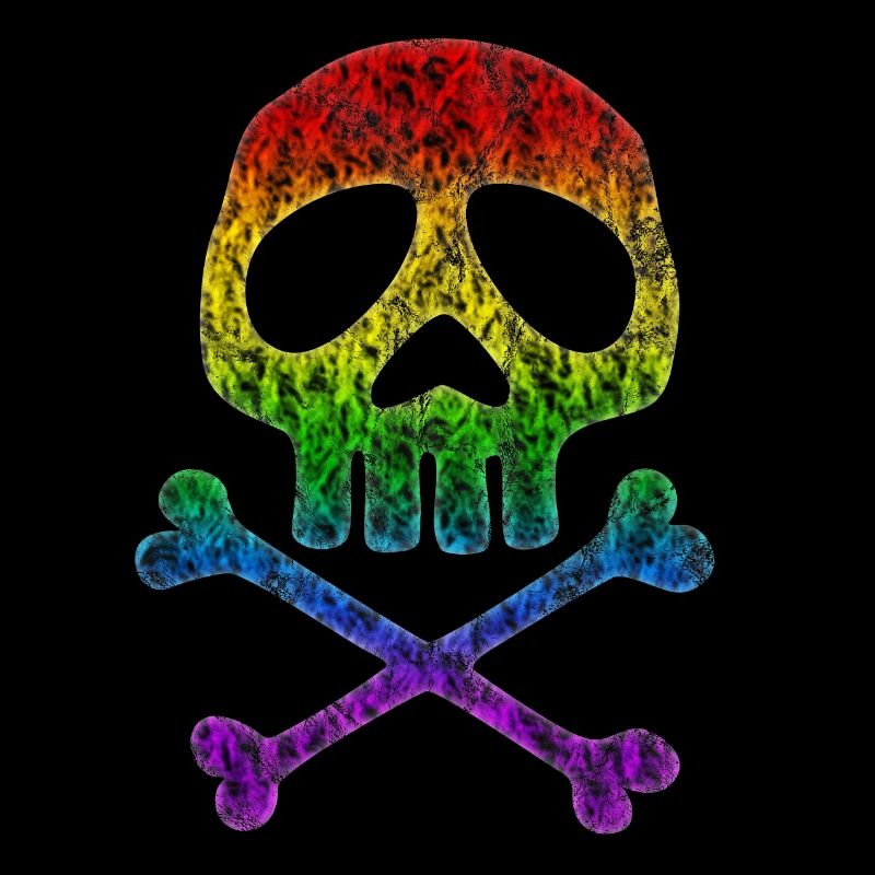 Crâne de pirate drapeau arc-en-ciel