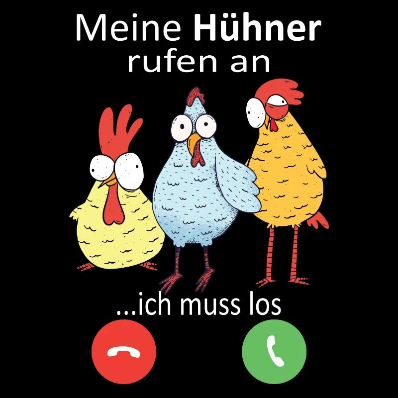 Hühner rufen an Landwirt Huhn Bauer