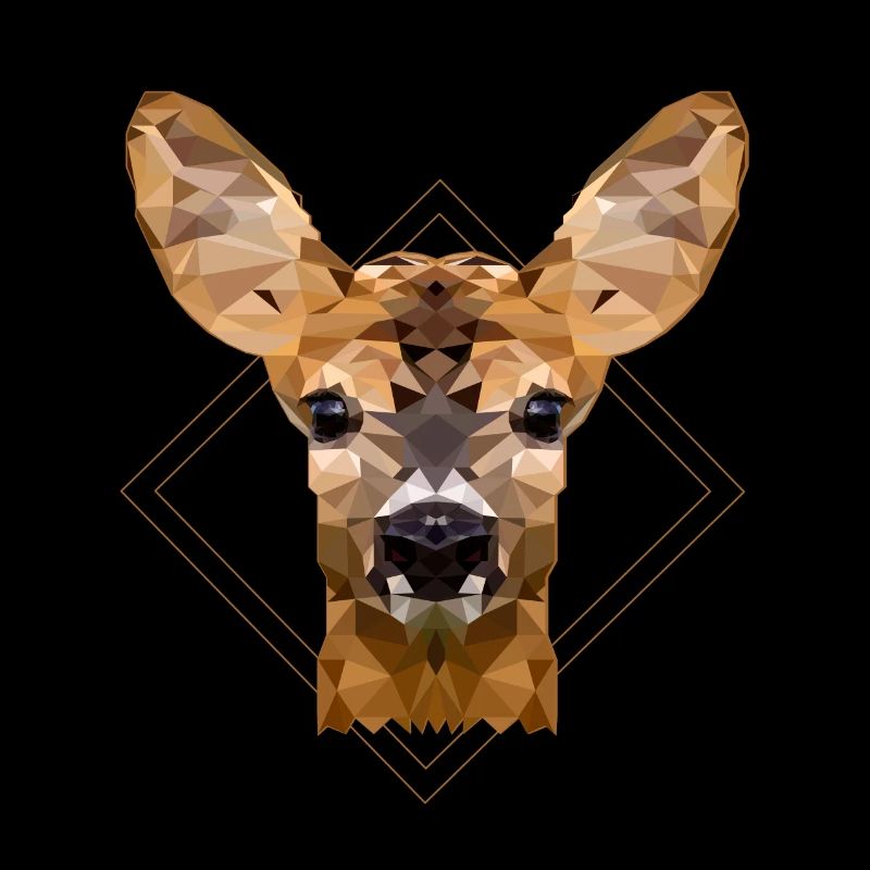 Reh Poly-Art Jagd- Tracht Hirsch Wild Geweih Jäger