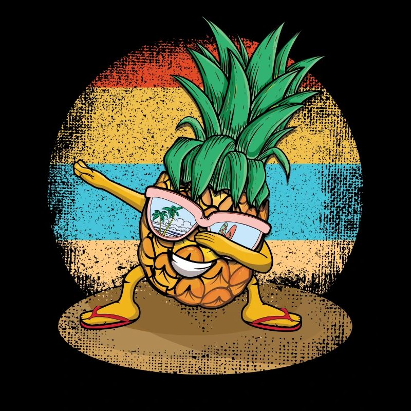 Retro Beach 2022 Tropical Dabbing Ananas Été