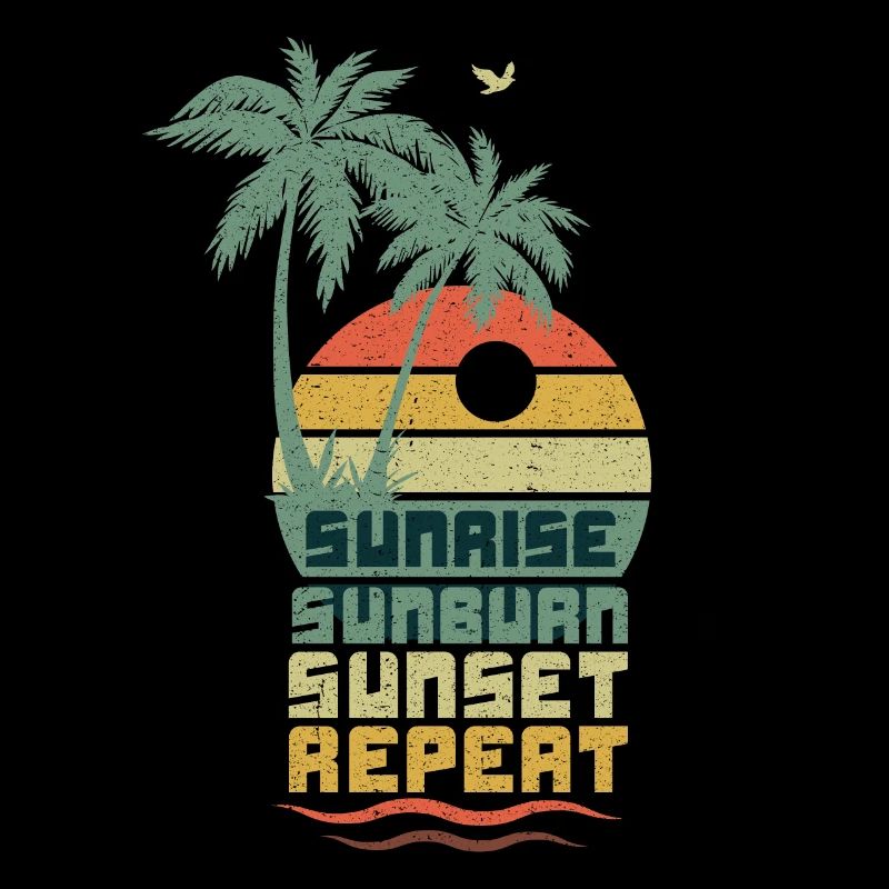 Retro Sun Beach 2022 Tropical Hello Summer