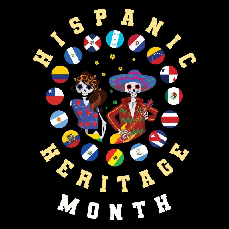 Bones Skeleton Flag Hispanic Heritage Month