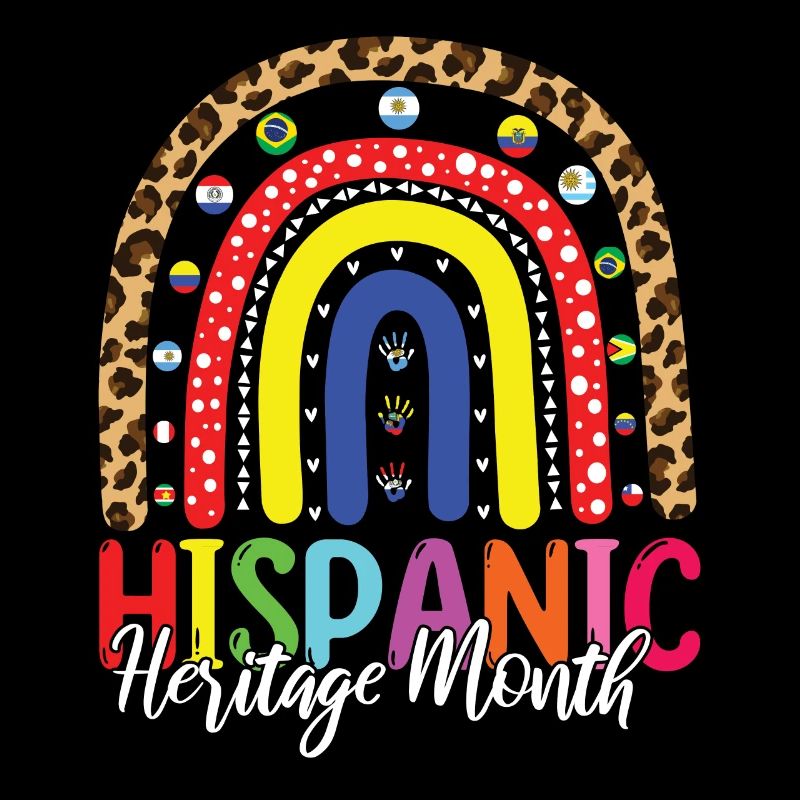 Rainbow Spanish Flags Hispanic Heritage Month