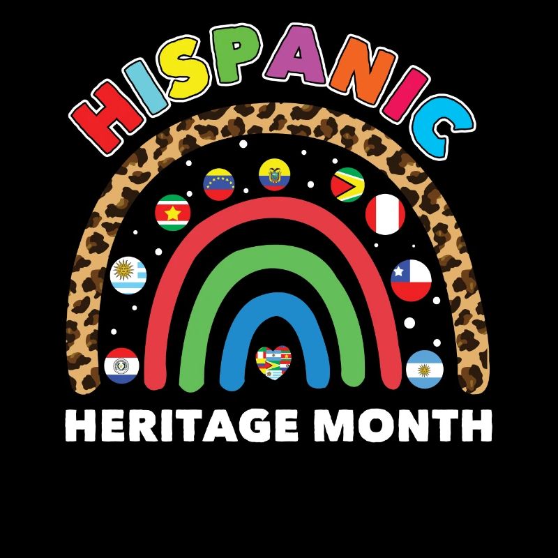 Rainbow Spain Flags Hispanic Heritage Month