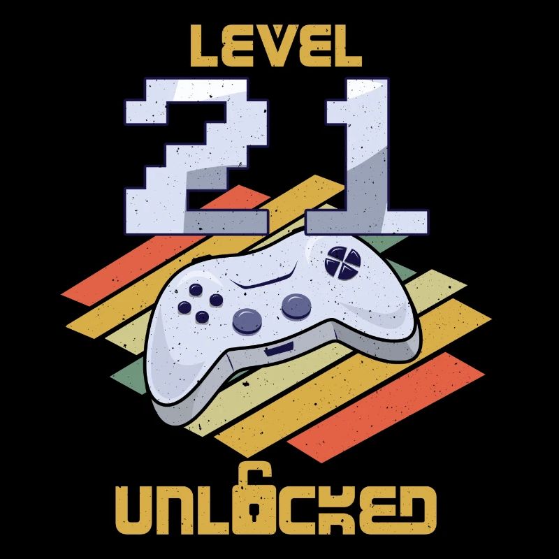 Retro Video Game Lover Age 21 Level Unlocked
