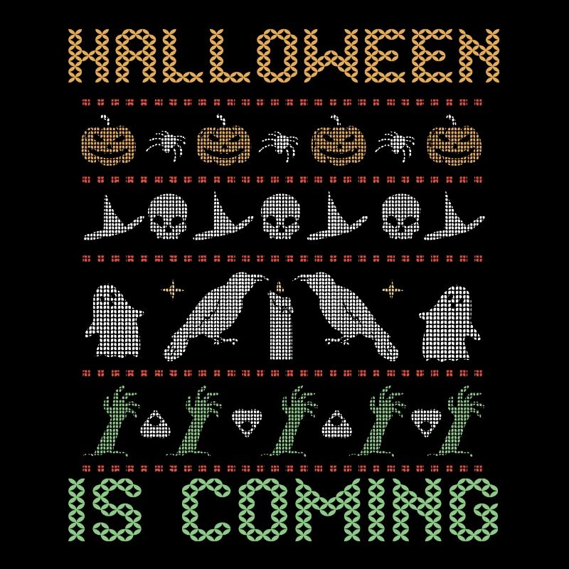 Stitch Pattern Horror Creatures Coming Halloween