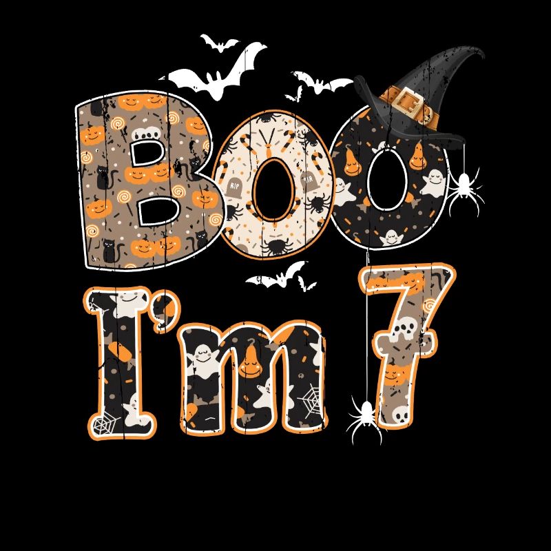 Halloween Pattern Ghost Creatures Naissance Age 7