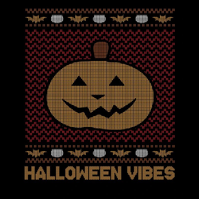 Stitch Pattern Pumpkin Creature Vibes Halloween