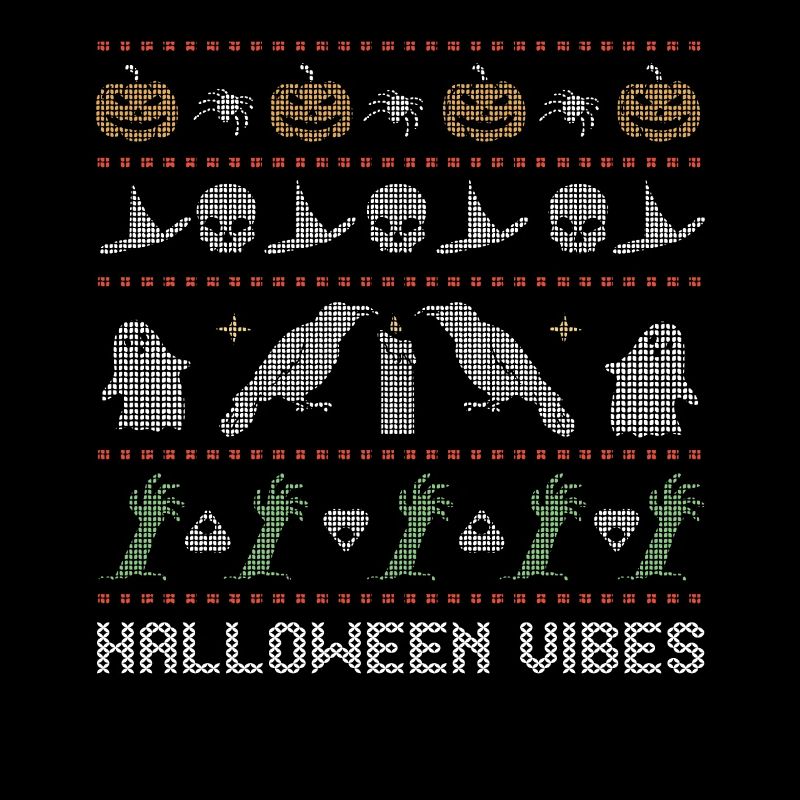 Stitch Pattern Horror Creatures Vibes Halloween