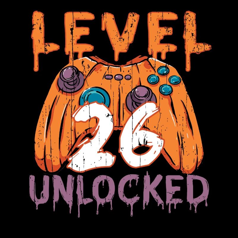 Halloween Pattern Pumpkin Game Gamer Birth Age 26