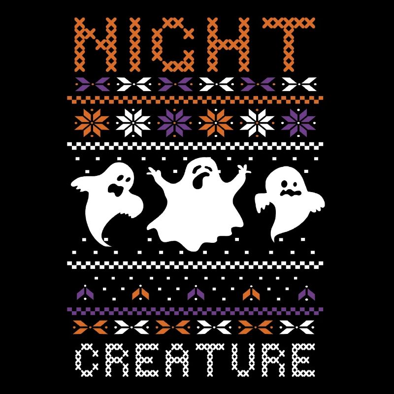 Stitch Pattern Ghost Night Creatures Halloween