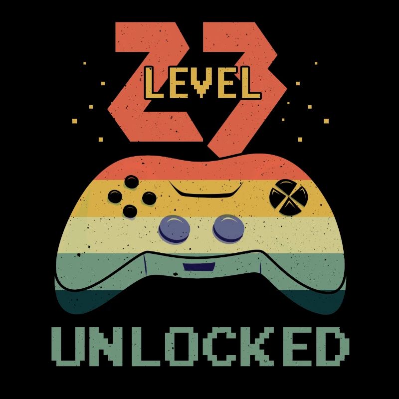 Vintage Video Game Lover Age 23 Level Unlocked