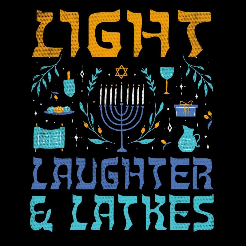 Light Latkes Juif Noël Juif Hanoukka Modèle
