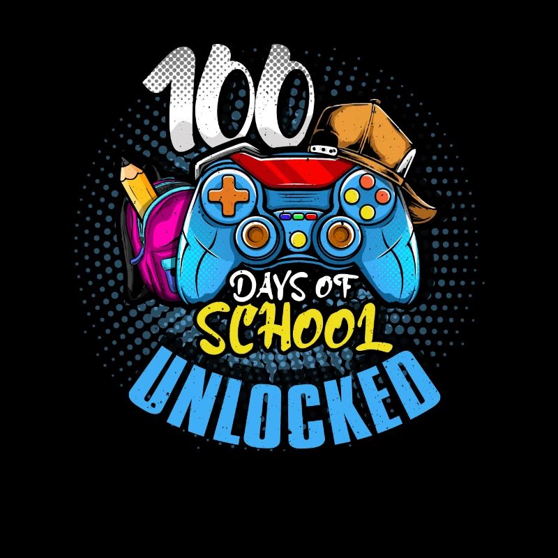 Schüler 100th Day Gamer schaltet 100 Tag Schule frei