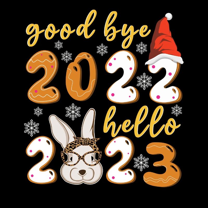Bye 2022 Hello 2023 Rabbit Happy Chinese New Year