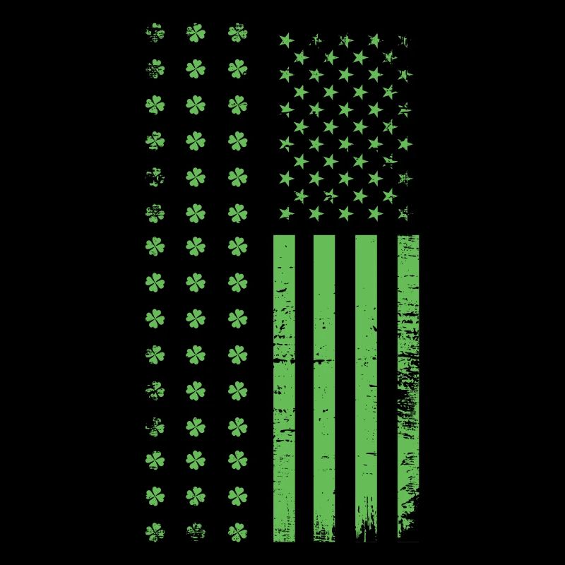 US Flag Saint Paddy Shamrock Saint Patrick Day