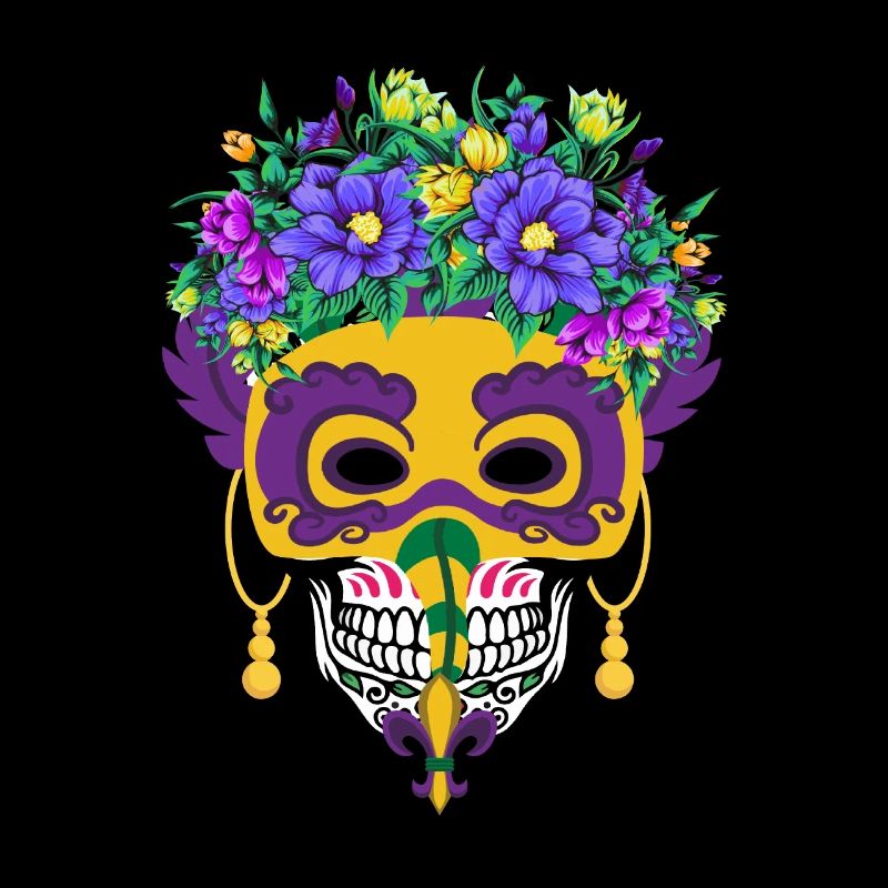 El Dia de los Muertos Mardi Gras Masque Fleur Sucre