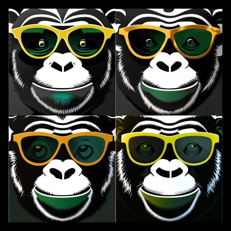 4 hyper stylish chimpanzee with glasses and cap